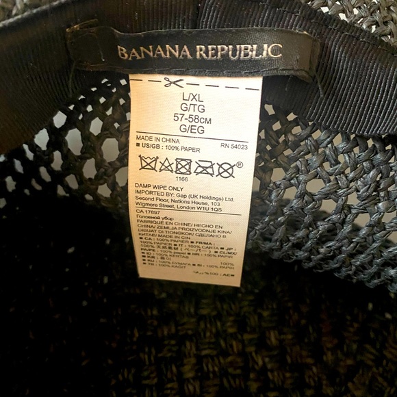 Banana Republic Large a black Straw Floppy Hat New - Picture 5 of 5